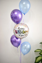 Load image into Gallery viewer, Confetti Foil Happy Birthday Balloon with 4 Latex Balloons