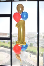Load image into Gallery viewer, Single Foil Number with 7 Latex balloons