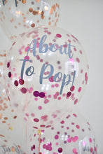 Load image into Gallery viewer, Baby Shower Personalized Gumball Bubble with 6 Confetti About to pop Balloon Bouquet