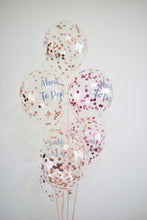 Load image into Gallery viewer, Baby Shower Personalized Gumball Bubble with 6 Confetti About to pop Balloon Bouquet