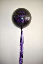 Load image into Gallery viewer, Birthday Personalized Giant 24" Black Centre Piece Balloon Bouquet With Tassel