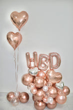 Load image into Gallery viewer, Rosegold Heart Theme Personalised Bubble Birthday Column Backdrop