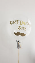 Load image into Gallery viewer, Personalised - Best Dad Ever Moustache Jumbo 24" Bubble Faters Day / Party Balloon Gift