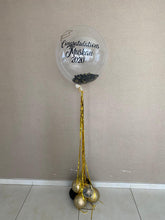 Load image into Gallery viewer, Grad Personalised Confetti Bubble Balloon with Shimmer Tassel