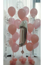 Load image into Gallery viewer, Rose Gold Birthday Number Helium Balloon Backdrop