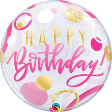 Load image into Gallery viewer, Disco Happy Birthday Bubble with 15 Confetti & Chrome Latex Balloon Bouquet