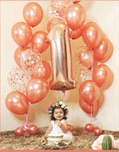 Load image into Gallery viewer, Rose Gold Birthday Number Helium Balloon Backdrop