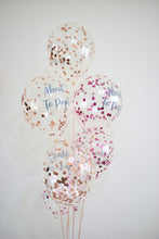 Load image into Gallery viewer, Baby Shower Personalized Gumball Bubble with 6 Confetti About to pop Balloon Bouquet