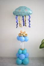 Load image into Gallery viewer, Welcome Baby Twins Column with Cloud with stars foil balloon Bouquet