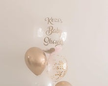 Load image into Gallery viewer, Personalized Balloon Bubble Confetti Bouquet with 11 latex Chrome Gold &amp; SIlver Balloons