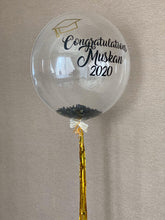 Load image into Gallery viewer, Grad Personalised Confetti Bubble Balloon with Shimmer Tassel