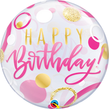 Load image into Gallery viewer, Disco Happy Birthday Bubble with 15 Confetti &amp; Chrome Latex Balloon Bouquet