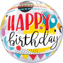 Load image into Gallery viewer, Disco Happy Birthday Bubble with 15 Confetti &amp; Chrome Latex Balloon Bouquet
